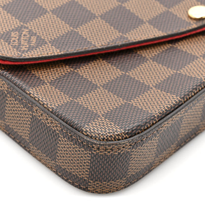 Louis Vuitton Damier Ebene Pochette Felicie Chain Wallet 13 of 15