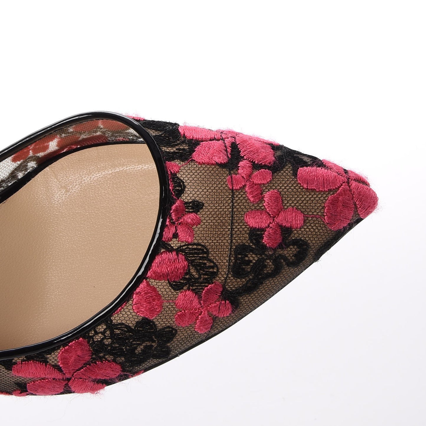 Flower Embroidered Lace Lucy 100 Pumps 37.5 Black Dahlia
