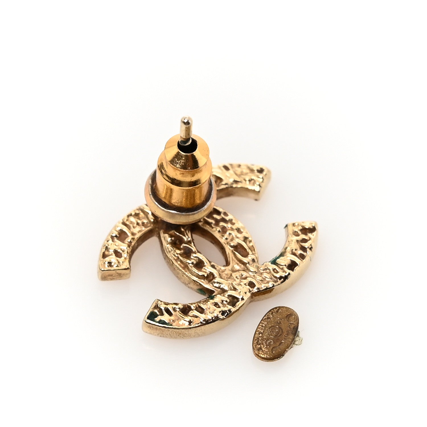 アンティーク丸面子 Chanel Metal Textured CC Earrings Gold 1678710 – FASHIONPHILE