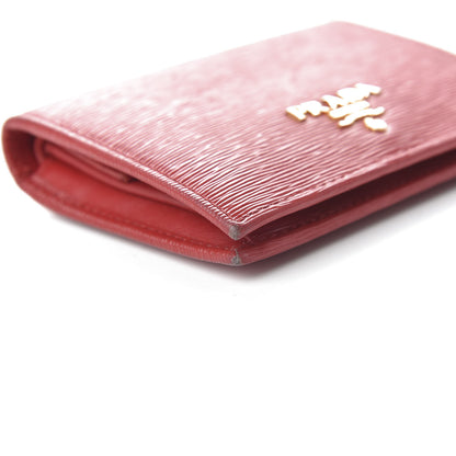 Prada Vitello Move Bi-Fold Wallet Fuoco 6 of 8