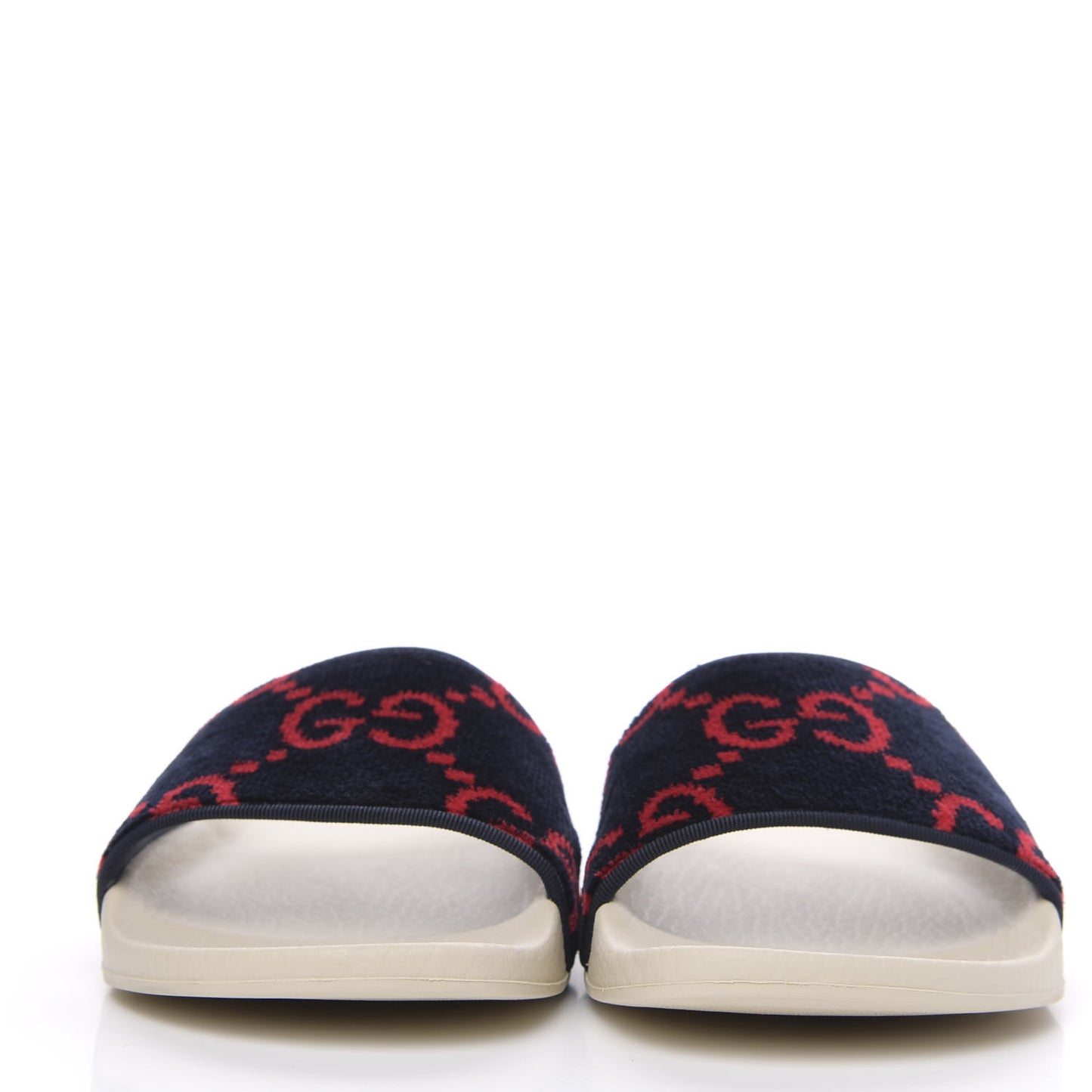 Terry Cloth GG Monogram Slide Sandals 38 Blue Red