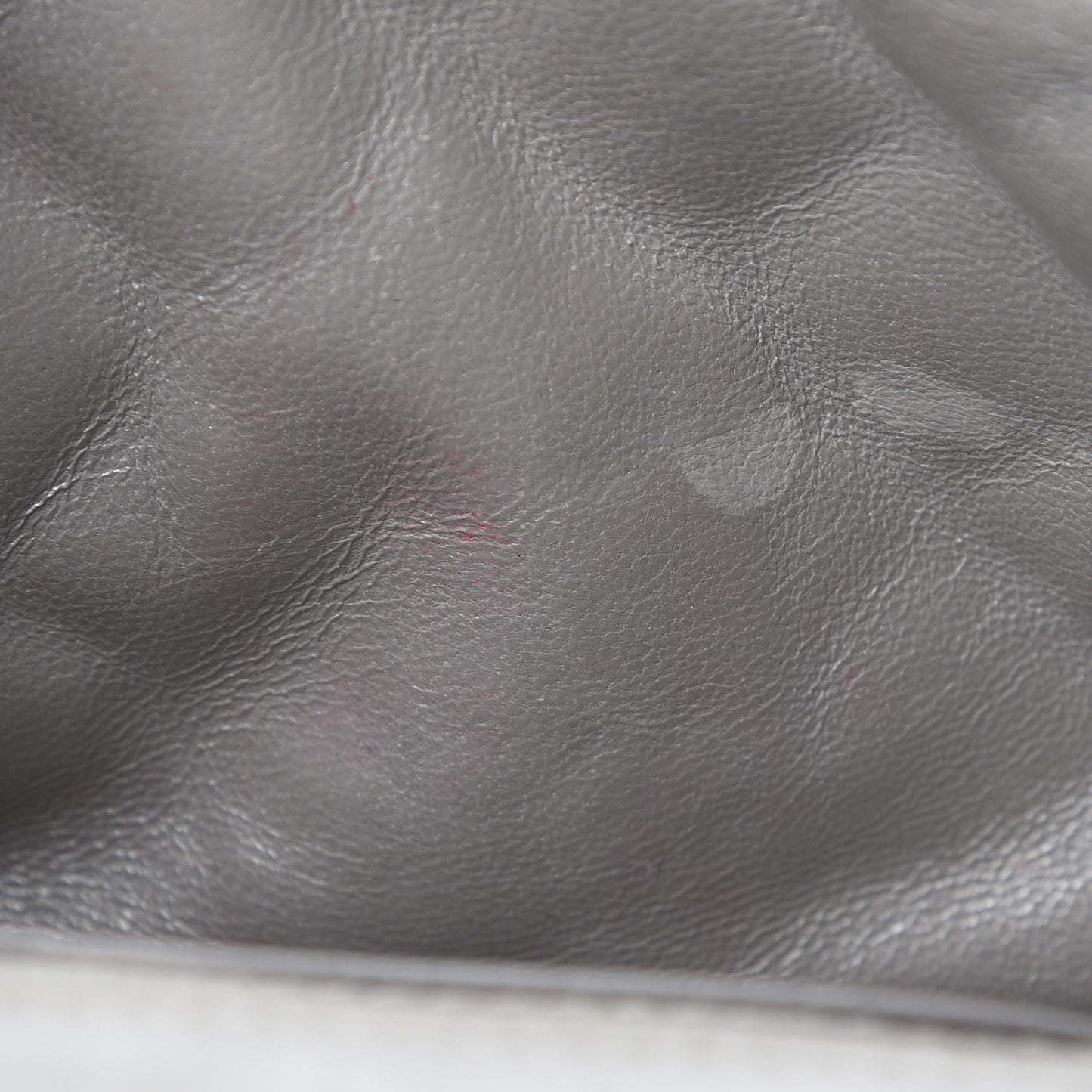 Metallic Lambskin Quilted Mini Square Flap Silver