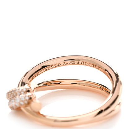 Tiffany 18K Rose Gold Diamond Double Row Knot Ring 56 7.5 3 of 3