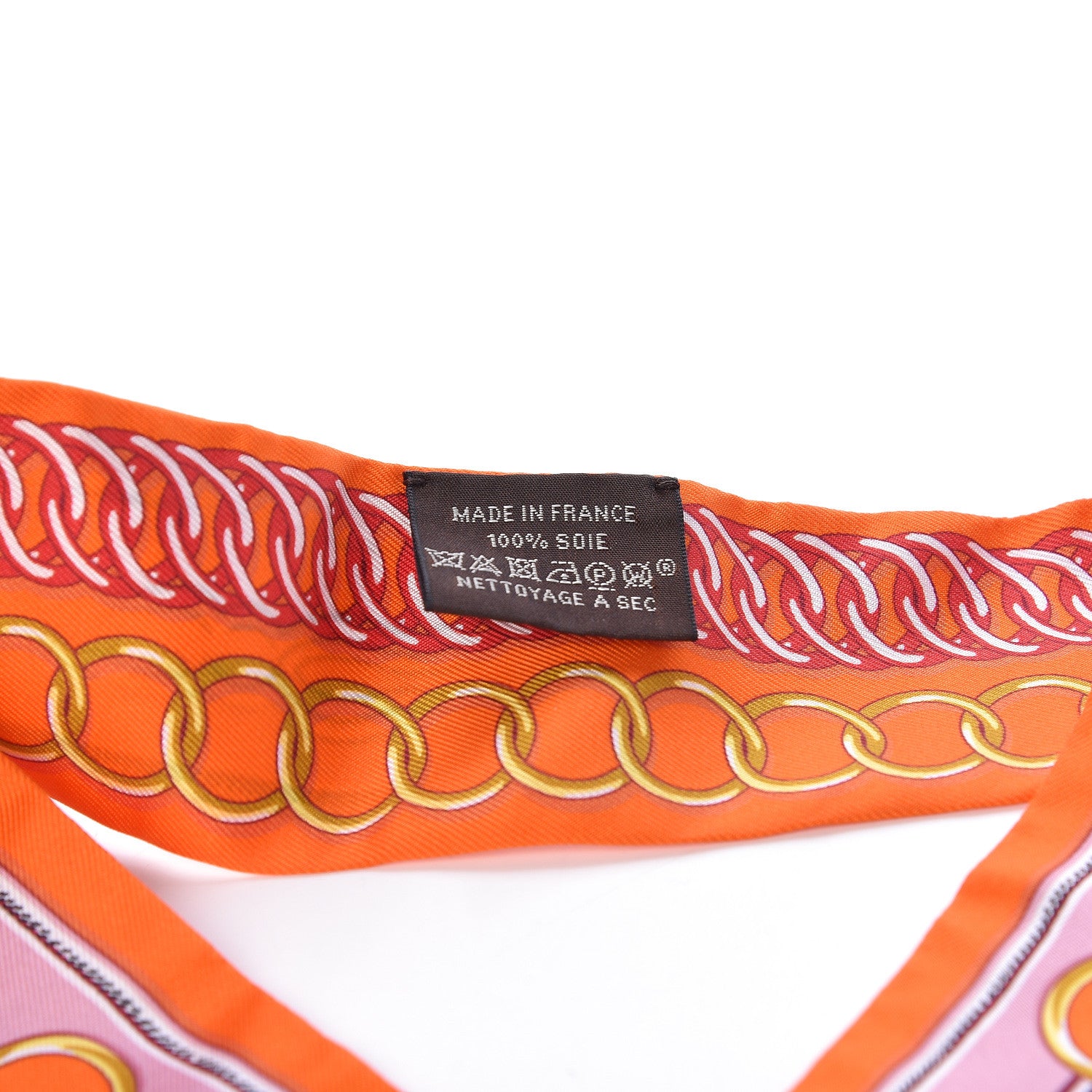 Hermes Silk Maillons Twilly Orange Vieux Rose Gold 3 of 5