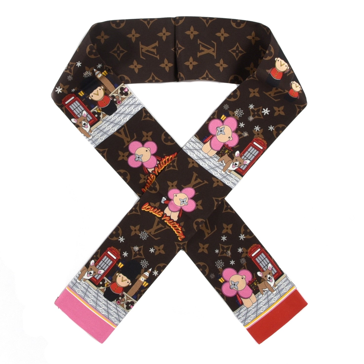 Louis Vuitton Silk Monogram 2021 London Christmas Animation Bandeau Marron 2 of 8