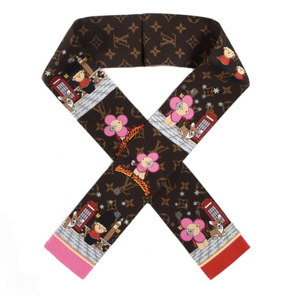 Louis Vuitton Silk Monogram 2021 London Christmas Animation Bandeau Marron 2 of 8