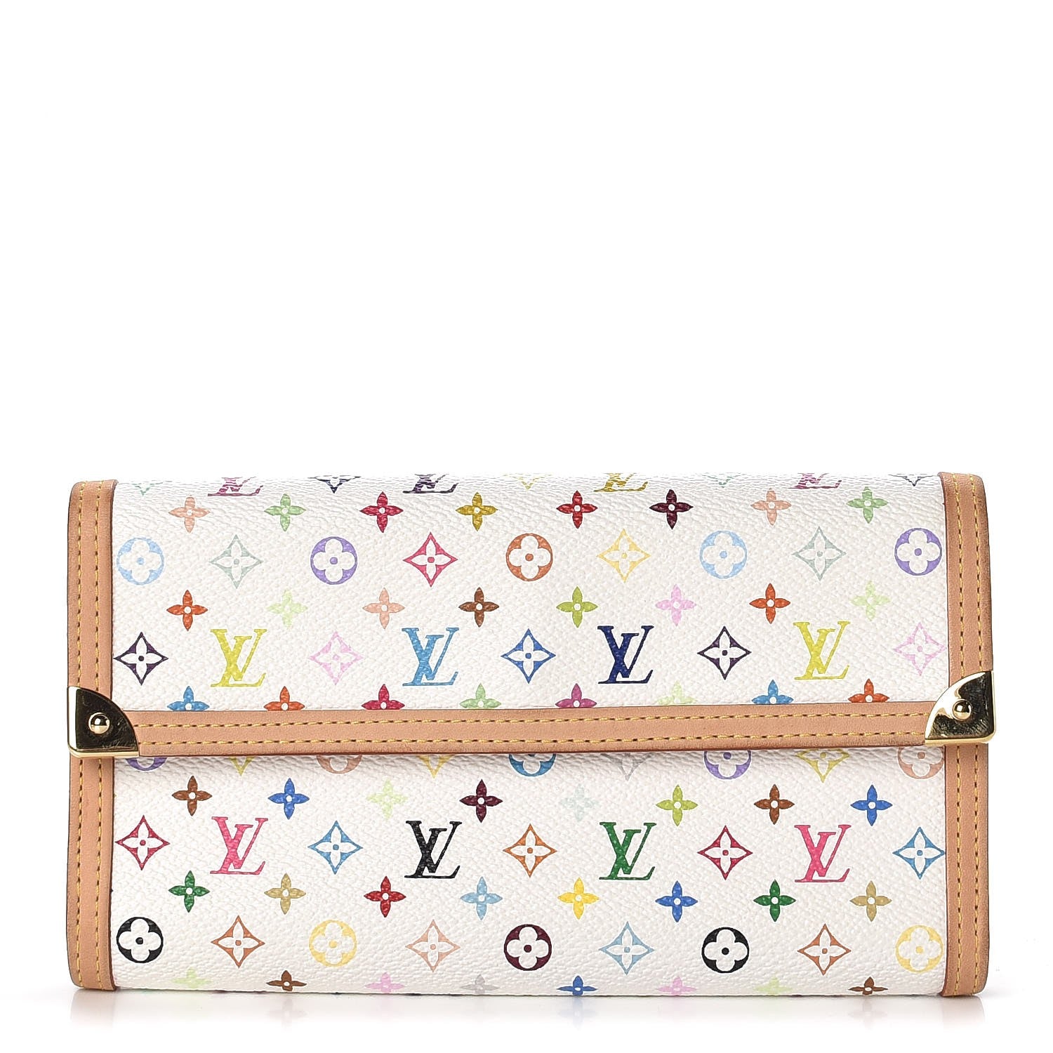 Louis Vuitton Monogram Multicolor Porte Tresor International Wallet White 1 of 6