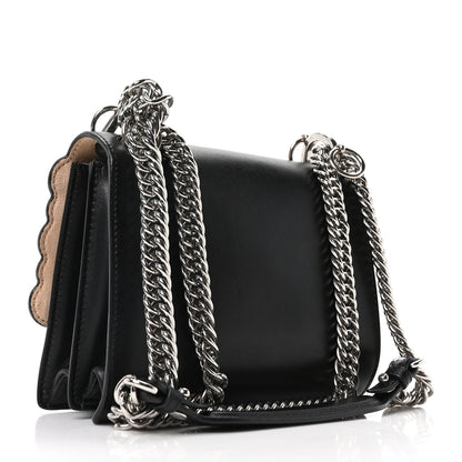 Fendi Vitello Liberty Pearl Scalloped Studded Small Kan I Shoulder Bag Black 5 of 19