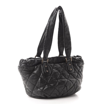 Chanel Lambskin Quilted Cloudy Bundle East West Tote Black 3 of 10