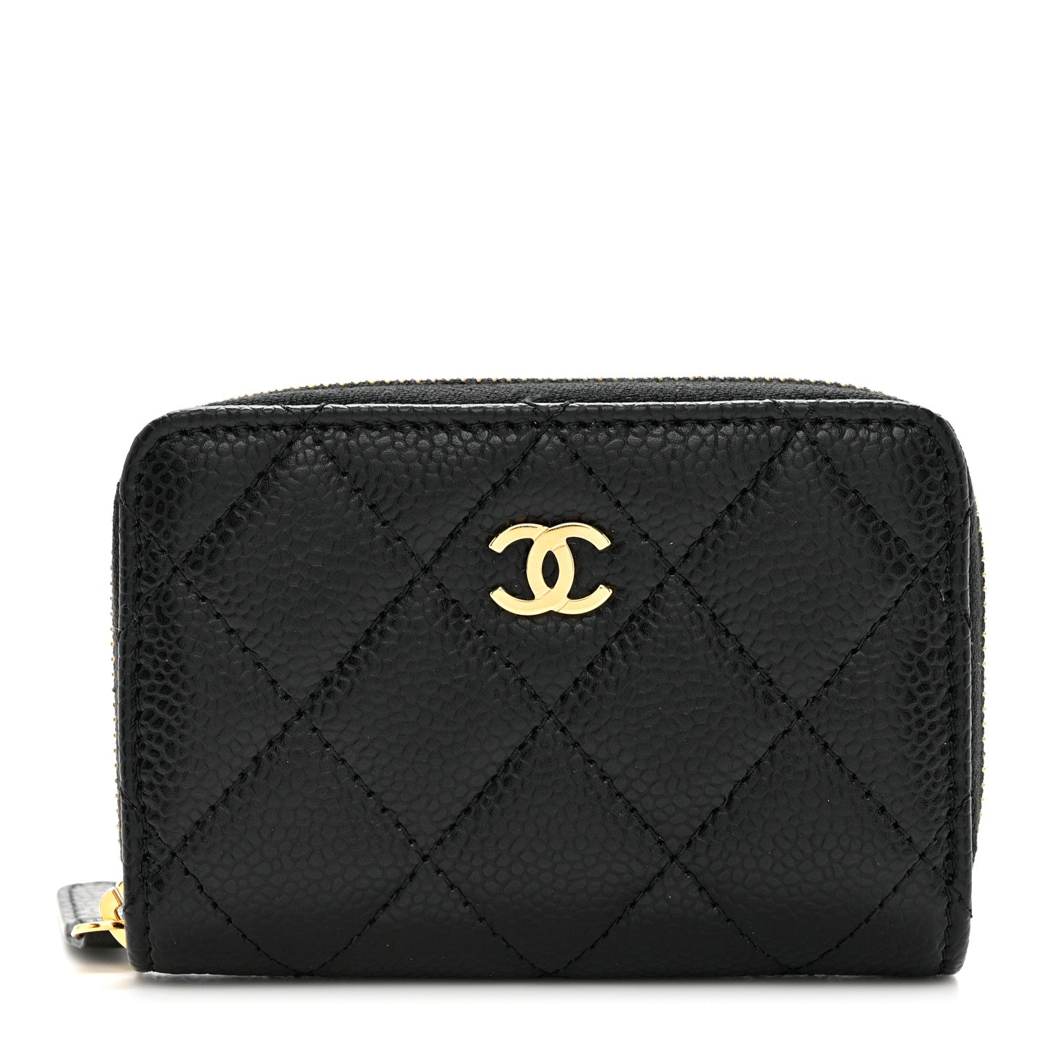 Chanel Caviar Quilted Zip Coin Purse Black 1 of 7