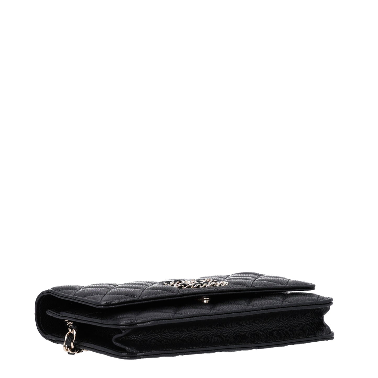 Caviar Quilted French New Wave Chain CC Wallet On Chain WOC Black