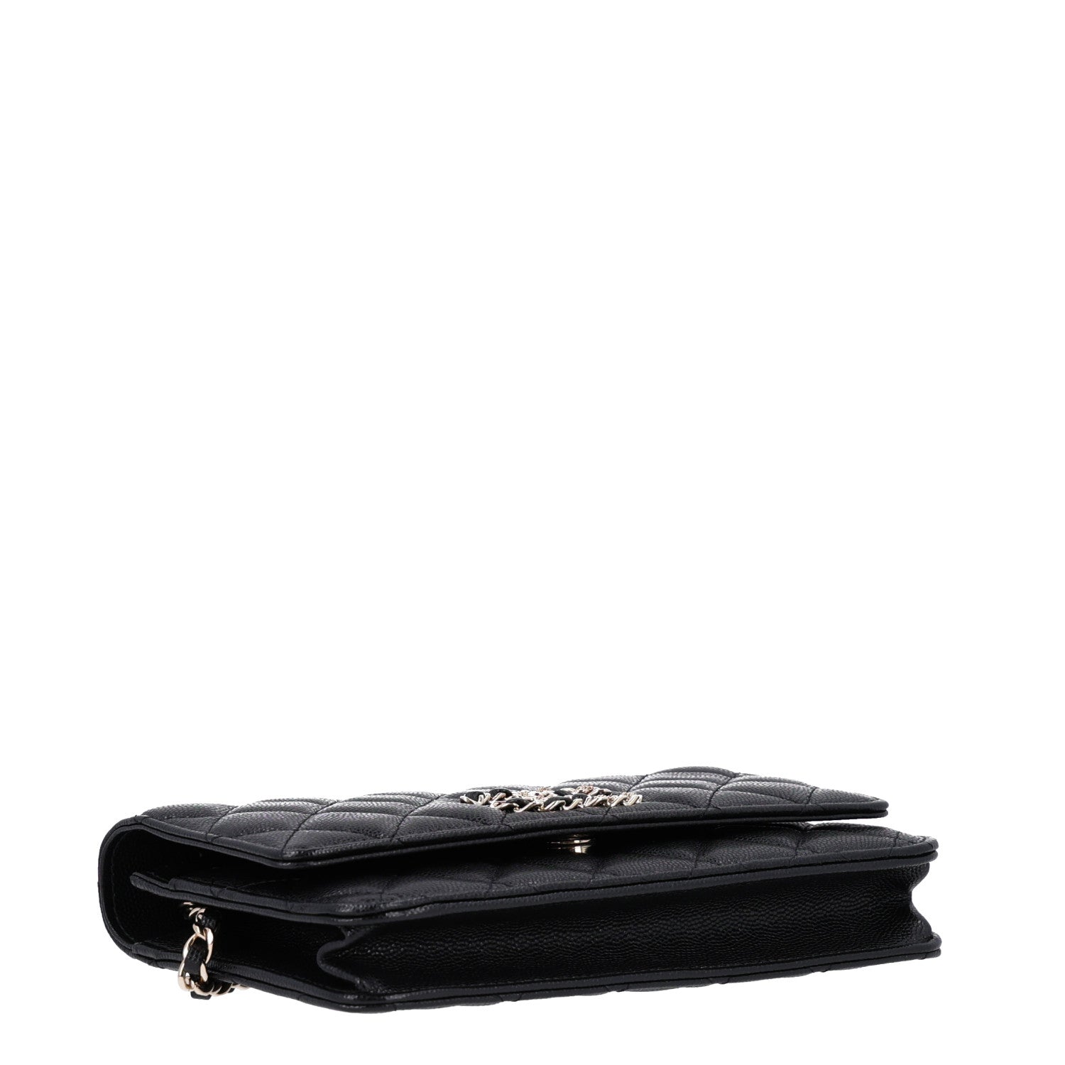 Chanel Caviar Quilted French New Wave Chain CC Wallet On Chain WOC Black 4 of 10