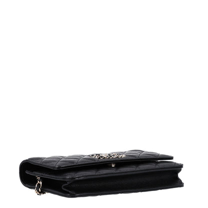 Chanel Caviar Quilted French New Wave Chain CC Wallet On Chain WOC Black 4 of 10