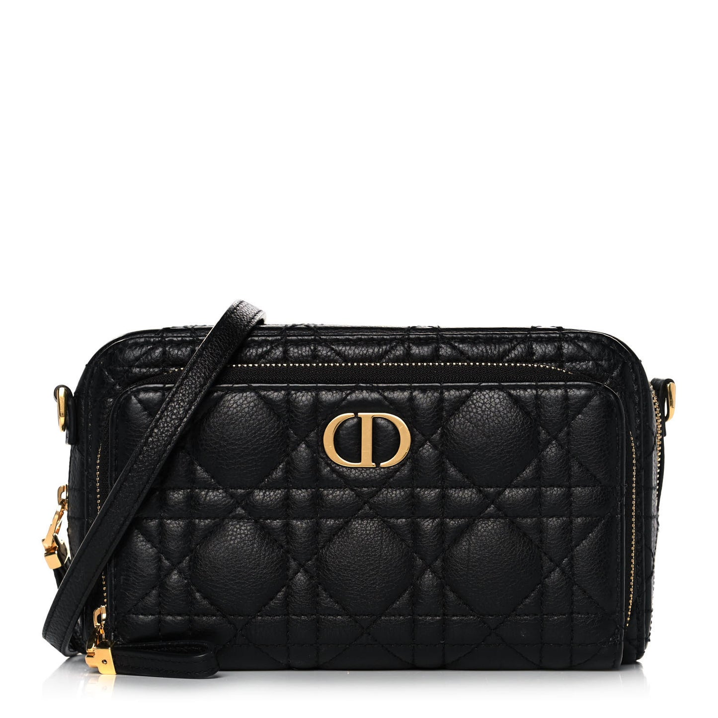 Supple Calfskin Caro Double Pouch Black