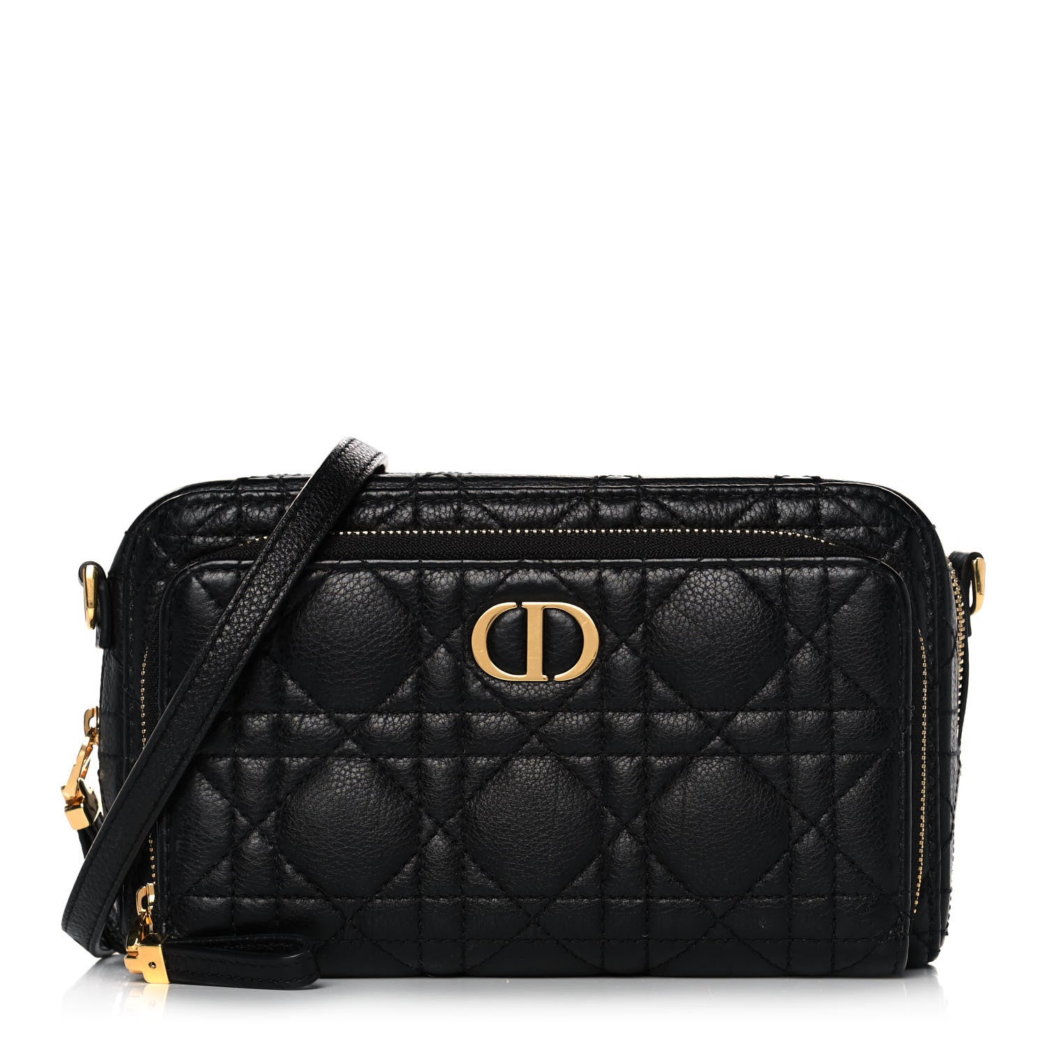 Christian Dior Supple Calfskin Caro Double Pouch Black 1 of 13