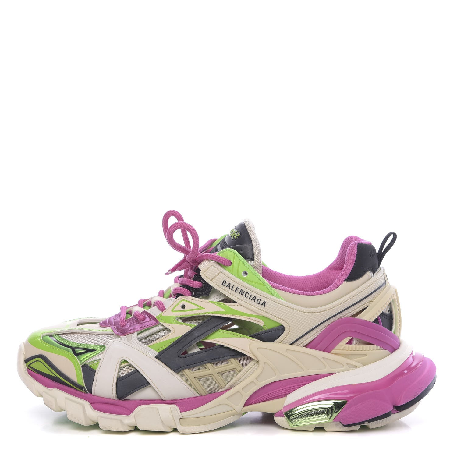 Balenciaga Rubber Mesh Bi-Color Mens Track.2 Open Sneakers 41 White Green Pink 1 of 10