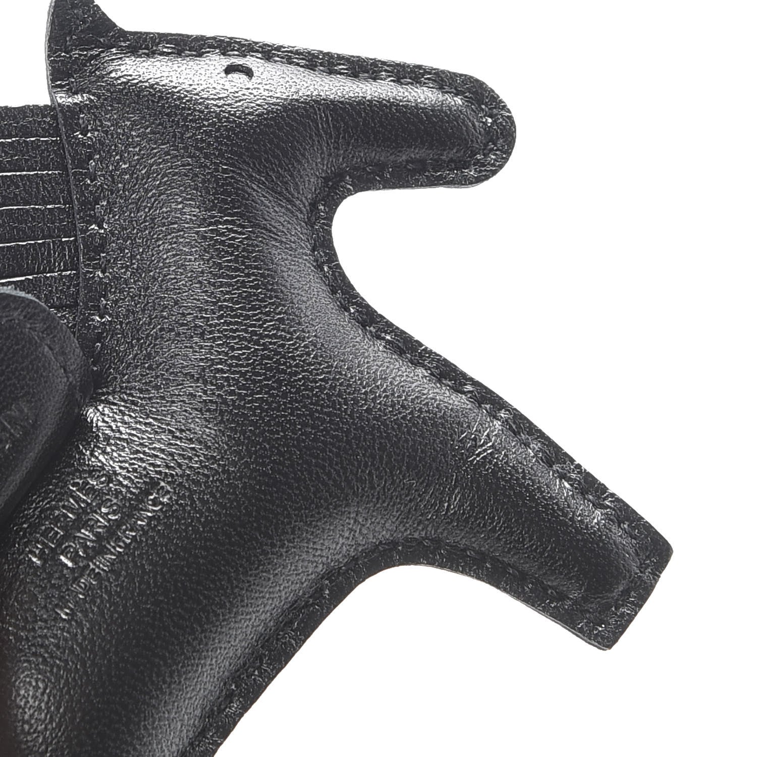 Hermes Milo Lambskin Grigri Rodeo Horse Bag Charm PM So Black 3 of 5