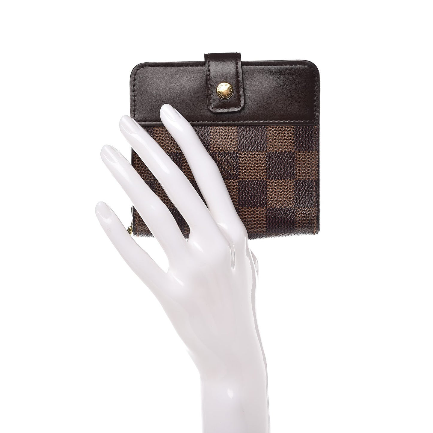 Damier Ebene Zippe Zipped Compact Wallet