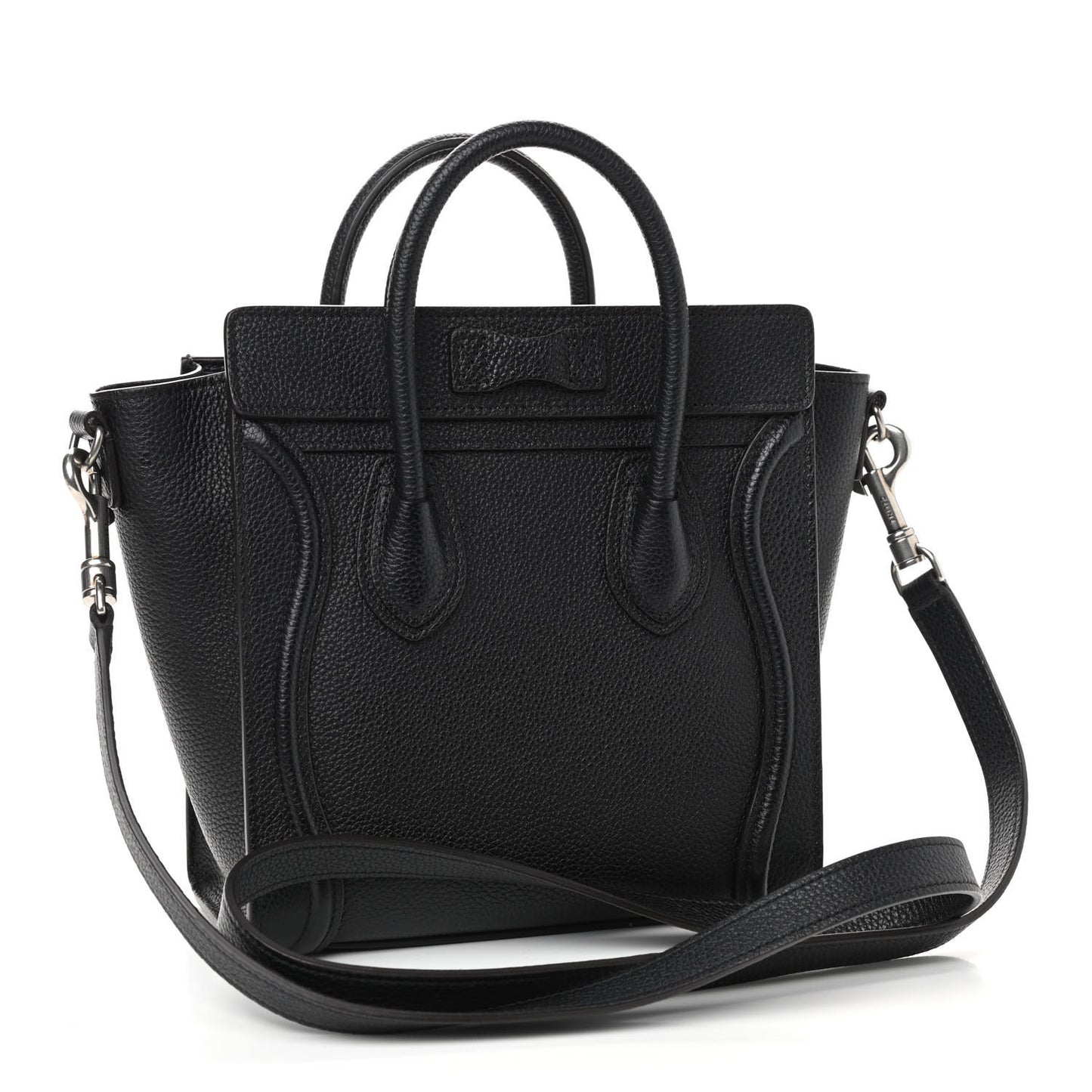 Drummed Calfskin Nano Luggage Black