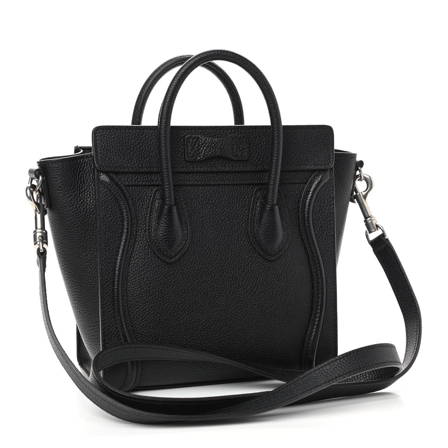 Celine Drummed Calfskin Nano Luggage Black 3 of 9