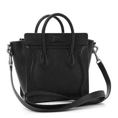 Celine Drummed Calfskin Nano Luggage Black 3 of 9