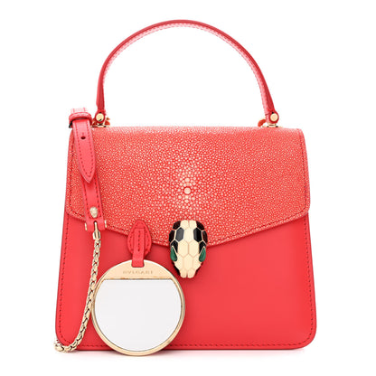 Bulgari Calfskin Galuchat Serpenti Forever Crossbody Red 1 of 11