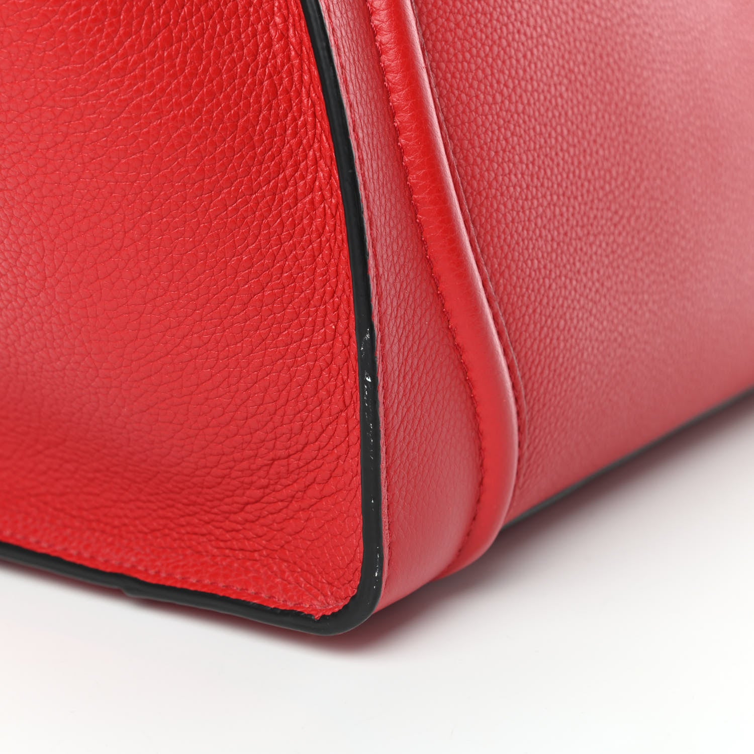Celine Drummed Calfskin Mini Luggage Coquelicot 11 of 12