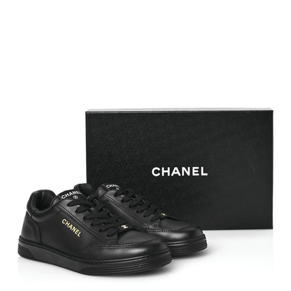 Chanel Calfskin Womens CC Logo Sneakers 38.5 Black 10 of 10