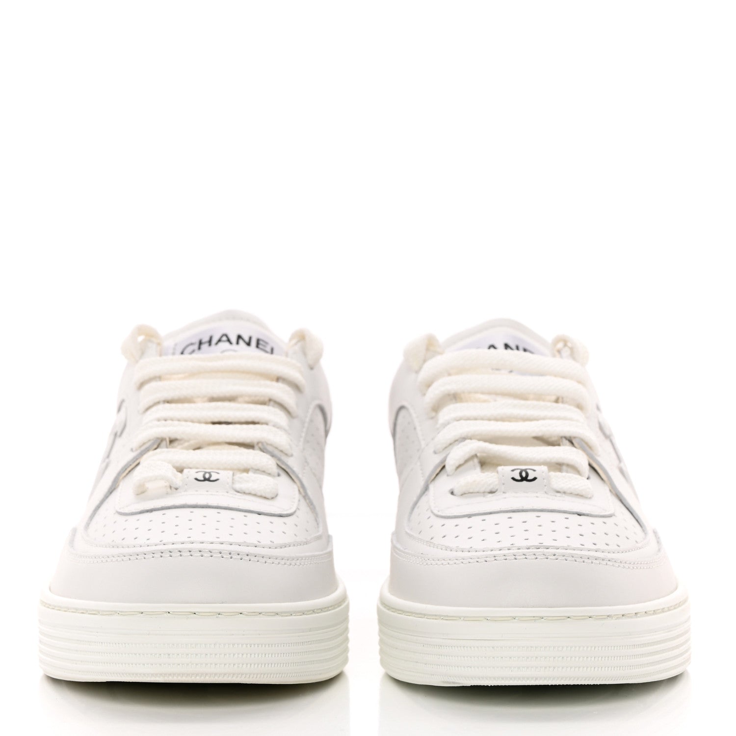 Chanel Calfskin CC Womens Sneakers 37.5 White 2 of 11