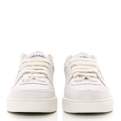 Chanel Calfskin CC Womens Sneakers 37.5 White 2 of 11