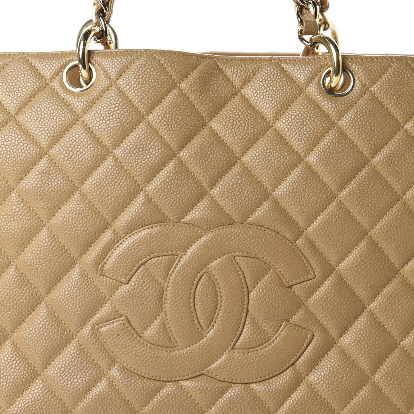 Caviar Quilted Grand Timeless Tote GTT Beige