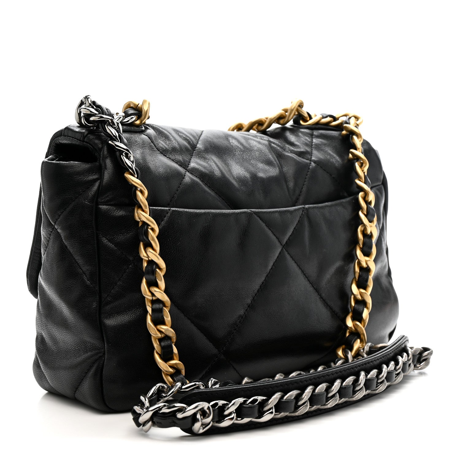 Chanel Goatskin Quilted Medium Chanel 19 Flap Black 3 of 10
