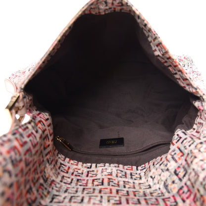 Fendi ENDI Zucchino Vitello Floral Studded Forever Mama Baguette Rosa Papaya Rosa Confetto 5 of 17