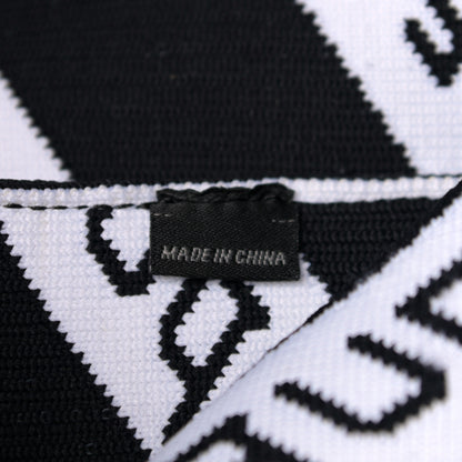Alexander Wang Knit Jacquard Diagonal Logo Shopper Tote Black White 7 of 11