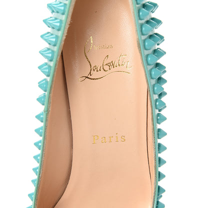 Christian Louboutin Patent Pigalle Spikes 100 Pumps 35 Aquamarine 6 of 10