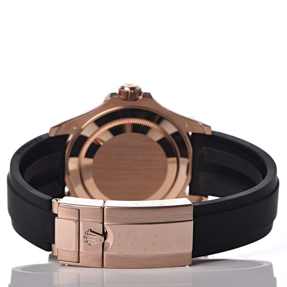 Rolex 18K Everose Gold Oysterflex 40mm Oyster Perpetual Date Yacht-Master Watch Black 116655 4 of 11