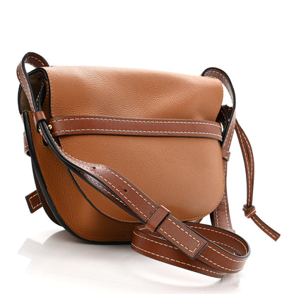 Loewe Grained Calfskin Small Gate Crossbody Bag Caramel Pecan 3 of 10