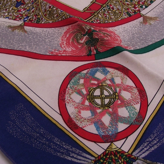 Hermes Silk Vintage Equestrian Pocket Square 4 of 9