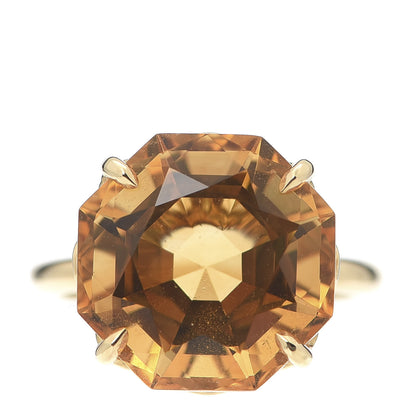 Tiffany 18K Yellow Gold Citrine Octagonal Sparklers Cocktail Ring 49 5 1 of 6