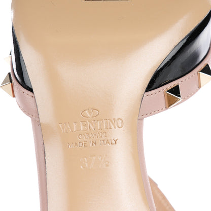 Valentino Garavani Patent Nappa Rockstud Ankle Strap 65mm Pumps 37.5 Black Poudre 6 of 8