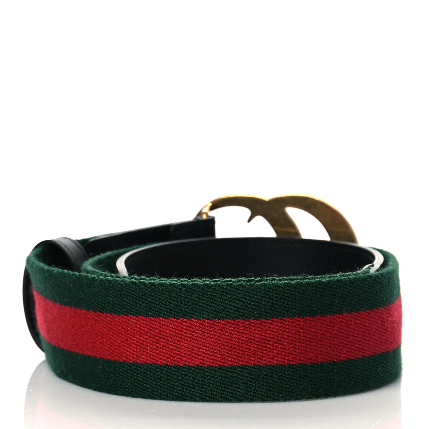 Nylon Calfskin Double G Web 40mm Belt 85 34 Green Red Black