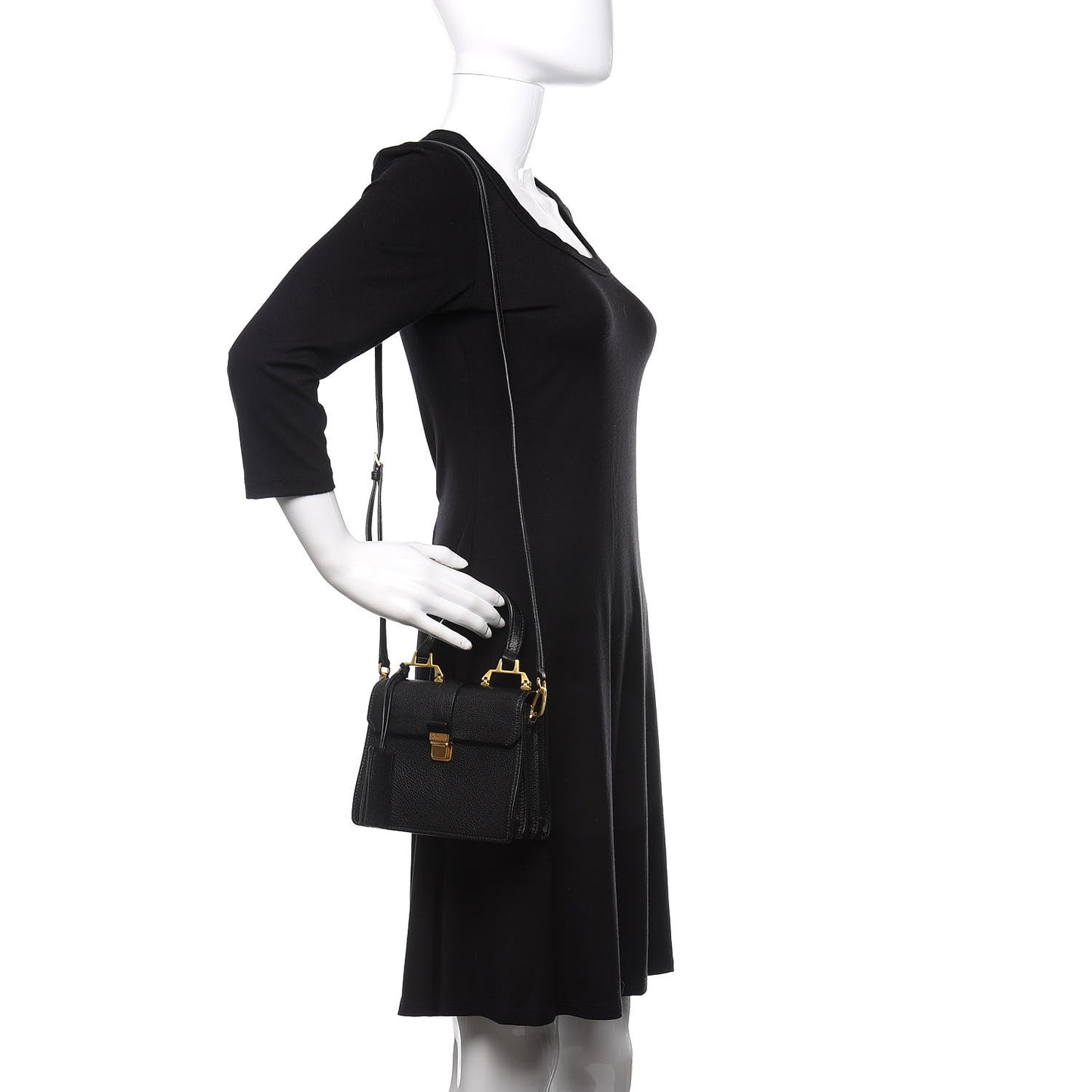 Goatskin Bandoliera Madras Shoulder Bag Black