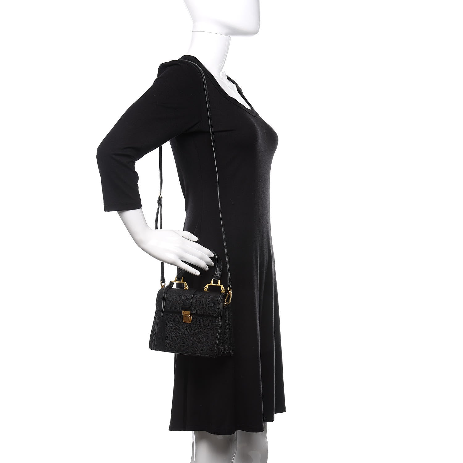 Miu Miu Goatskin Bandoliera Madras Shoulder Bag Black 2 of 9