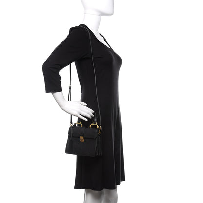 Miu Miu Goatskin Bandoliera Madras Shoulder Bag Black 2 of 9