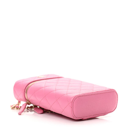 Chanel Caviar Quilted Phone Holder With Chain Pink 4 of 16