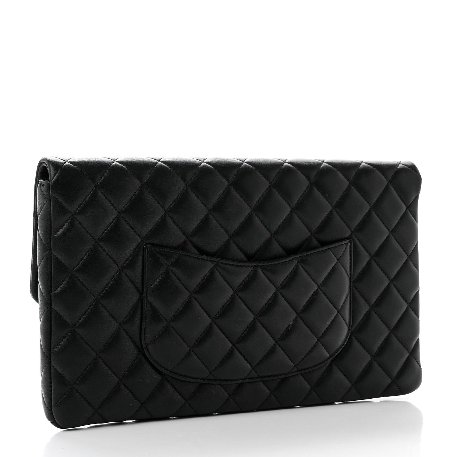 Chanel Lambskin Quilted Flap Clutch Black 3 of 9