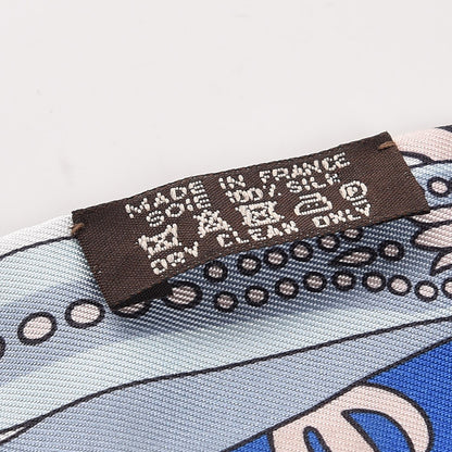 Hermes Silk Balade En Berline Twilly Gris Bleu Beige Rose 3 of 5