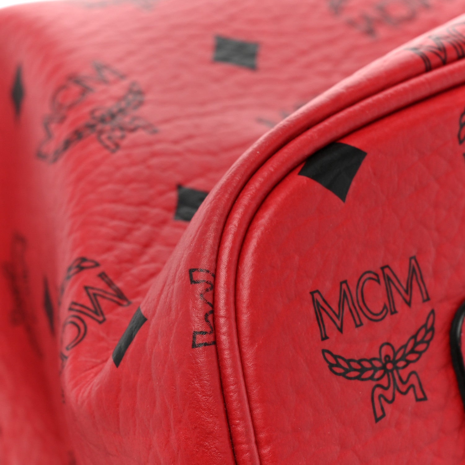 MCM Visetos Large Liz Reversible Shopper Tote Ruby Red 16 of 21