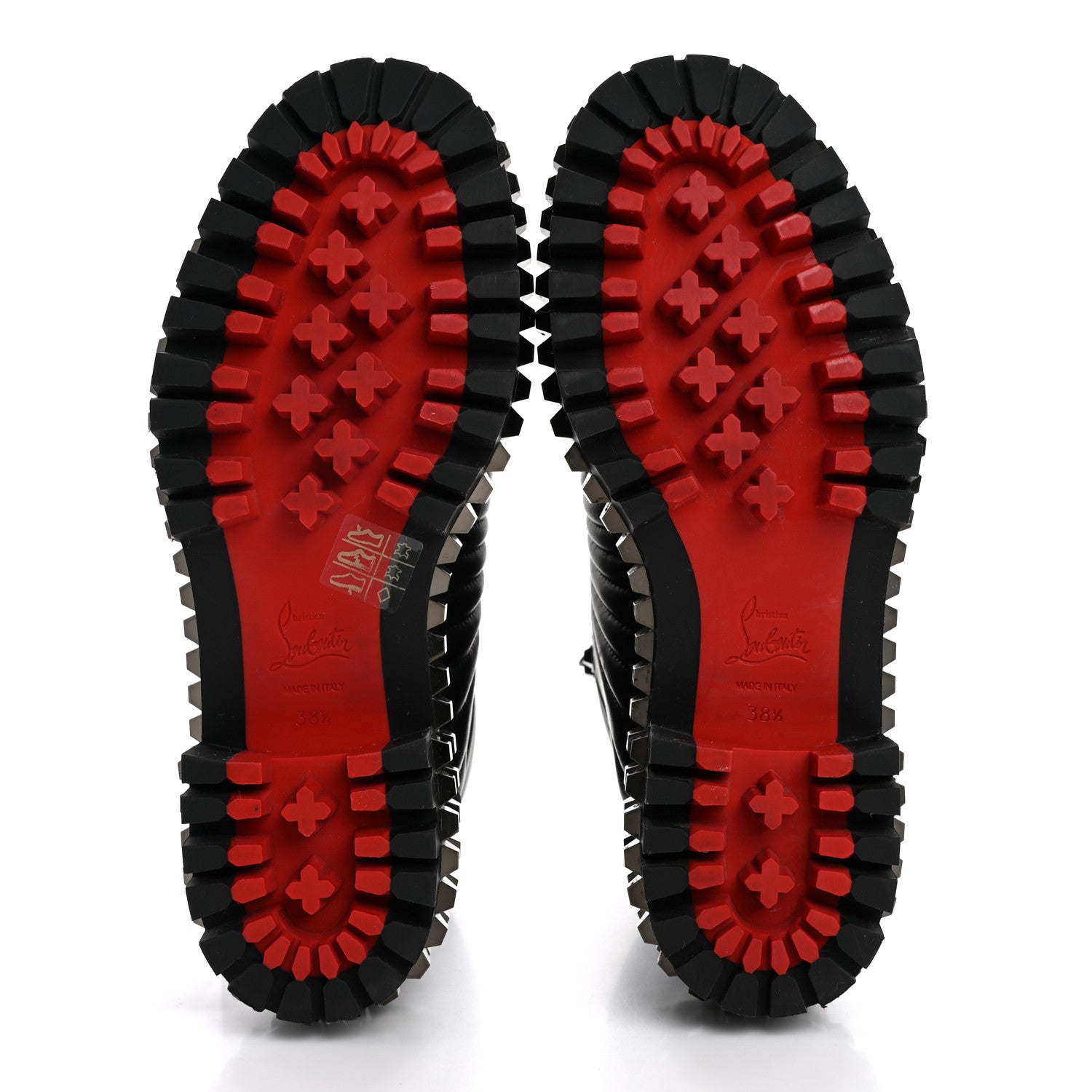 Christian Louboutin Calfskin Quilted Yetota Combat Boots 38.5 Black 6 of 8