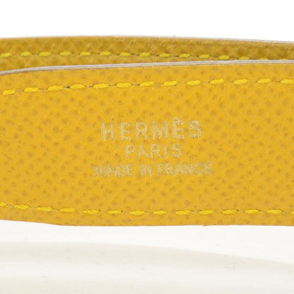 Hermes Courchevel Reversible H Belt 70 Black and Jaune 3 of 7